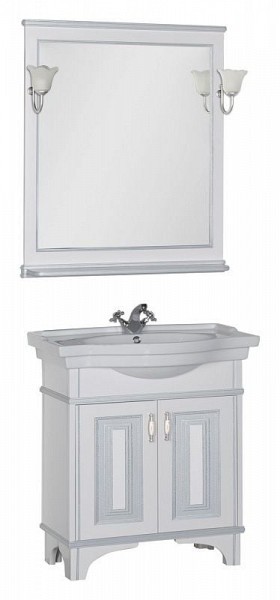 Комплект мебели для ванной Aquanet Валенса 80 белый краколет/серебро 180456