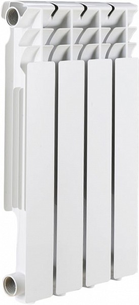 Биметаллический секционный радиатор Rommer Optima Bm 500 4 секции 557x308 89570 с боковым подключением для системы отопления дома, офиса, дачи и квартиры