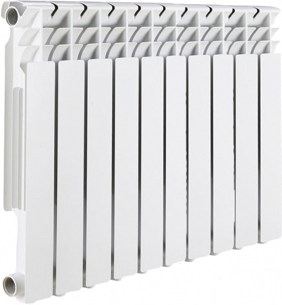 Биметаллический секционный радиатор Rommer Optima Bm 500 10 секций 557x770 89573 с боковым подключением для системы отопления дома, офиса, дачи и квартиры