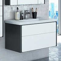 Превью фото Тумба с раковиной Roca Ronda 70 белый глянец, антрацит № 1