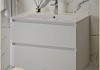 Тумба подвесная с раковиной для ванной 75 см Laina белая раковина Ritta 75 F16030