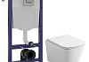 Комплект инсталляция Teymi Rapid SL с кнопкой GROHE оружейная сталь унитаз ТОРНАДО подвесной безободковый Helmi Vortex F17860 № 20