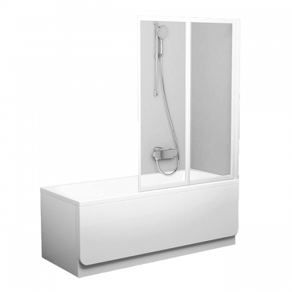 Шторка для ванны Ravak Chrome CVS2-100 L белая+прозрачное 7QLA0100Z1