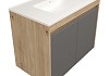 Тумба подвесная с раковиной для ванной 80 см Teymi Netta корпус дуб фасад графит раковина Ritta 80 F16026 № 7