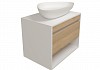 Тумба подвесная с раковиной для ванной 65 см Teymi Ritta корпус белый фасад дуб раковина Ellie 60 F15199 № 6