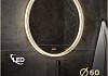 Зеркало настенное с подсветкой в ванную круглое Teymi Lina Romantic Gold D60 LED сенсор антипар T20131 T20131