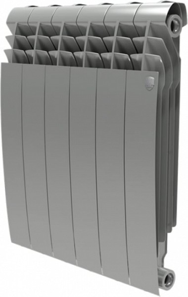 Радиатор биметаллический Royal Thermo BiLiner 500 6 секций, silver satin для системы отопления дома, офиса, дачи и квартиры