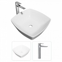 Превью фото Раковина накладная для ванной Teymi Kati 43 в комплекте смеситель высокий хром F07414 № 1