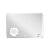 Превью фото Зеркало Акватон - ЭЛИО 80 с подсветкой, часами и увеличительным зеркалом 1A194102EO010 № 1