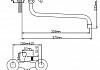 Смеситель для ванны Эверест B22-316 с длинным круглым поворотным изливом, кран-буксы 1/2", хром № 2
