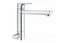 Превью фото Смеситель для кухни Grohe BauEdge с запорным вентилем, средний излив, хром 31696000 № 1