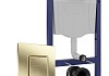 Комплект инсталляция Teymi Rapid SL с кнопкой GROHE золото матовое + унитаз Hanna F17898 № 12