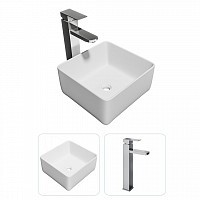 Превью фото Раковина накладная для ванной Teymi Helmi Mini 24 в комплекте смеситель высокий хром F07275 № 1