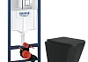 Комплект 7 в 1 инсталляция Grohe Rapid SL унитаз подвесной безободковый Teymi Helmi S Black кнопка хром F18115 № 16