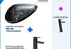 Раковина для ванной накладная Teymi Ellie 60 черный мрамор в комплекте смеситель высокий черный матовый F12853 № 15
