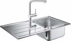 Превью фото Комплект Grohe Minta 31573SD0 Мойка кухонная K500 31571SD0 + Смеситель Mint 32168000 для кухонной мойки № 1