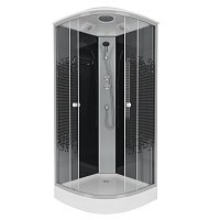 Превью фото Душевая кабина Niagara Eco NG-4503-14BLACK 80х80х215 низкий поддон, стекло мозаика № 1