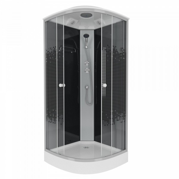 Душевая кабина Niagara Eco NG-4503-14BLACK 80х80х215 низкий поддон, стекло мозаика