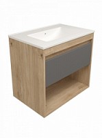 Превью фото Фасад для тумбы в ванную 70 см Teymi Vitra цвет графит волна T60421 № 1