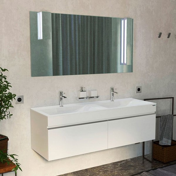 Комплект мебели для ванной Velvex Pulsus 140 подвесная, белая