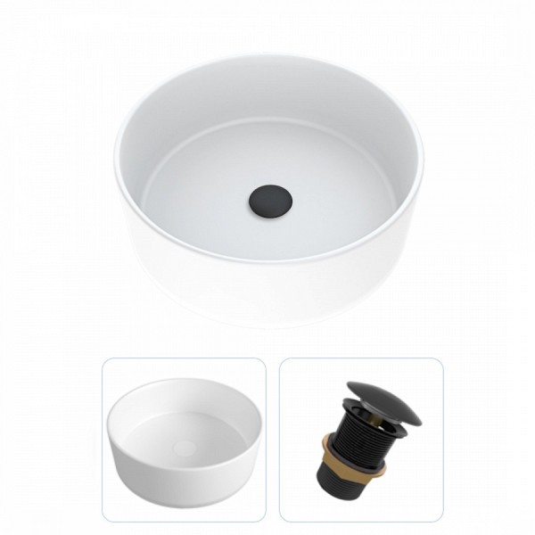 Комплект Teymi 2 в 1 для ванной: раковина Lina D35 накладная + выпуск Teymi без перелива черный F01592