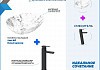 Раковина для ванной накладная Teymi Lori 40 белый мрамор в комплекте смеситель высокий черный матовый F12844