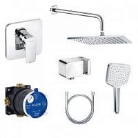 Превью фото Душевая система Kludi Pure and Style 7 в 1 со смесителем встроенным 406300575 № 1