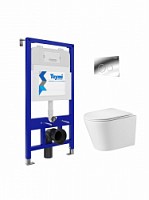 Превью фото Комплект Teymi 5 в 1: Инсталляция Aina 52 + клавиша смыва Lina хром + подвесной унитаз с микролифтом Solli + крепеж T70711 № 1
