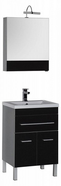 Комплект мебели для ванной Aquanet Верона 58 черная, 1 ящик, 2 двери 182945