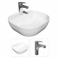 Превью фото Раковина накладная для ванной Teymi Solli 40 в комплекте смеситель хром F07337 № 1