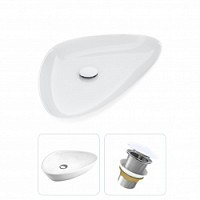 Превью фото Раковина накладная для ванной Teymi Ellie 60 в комплекте донный клапан клик-клак без перелива белый F01586 № 1
