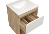 Тумба подвесная с раковиной для ванной 50 см Teymi Vitra корпус дуб фасад белый раковина Ritta 50 F16007 № 8