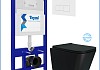 Инсталляция с унитазом комплект 5 в 1 Teymi унитаз подвесной безободковый Helmi Pro Vortex Black черный матовый кнопка белая F16378 № 2