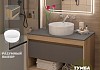 Тумба подвесная с раковиной для ванной 85 см Teymi Ritta корпус дуб фасад графит раковина Martta D36 F15084