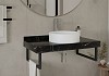 Столешница керамогранитная 90 см черный мрамор с раковиной Teymi Lina D41 кронштейны 2 шт. черные в комплекте F14413 № 18