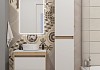 Тумба подвесная с раковиной для ванной 55 см Teymi Ritta корпус дуб фасад белый раковина Lina D31 F15037 № 5