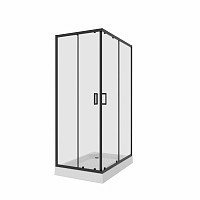 Превью фото Душевое ограждение Niagara Nova NG-6881-08 BLACK 100x80x195 прямоугольник, двери раздвижные 68810811BLACK № 1