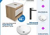 Тумба подвесная с раковиной для ванной 55 см Teymi Ritta корпус дуб фасад белый раковина Lina kuppi D40 смеситель черный матовый F03569 № 17