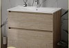 Тумба напольная с раковиной для ванной 80 см Laina дуб светлый раковина Ritta 80 F16051