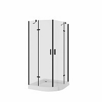 Превью фото Душевое ограждение Niagara NG-6816-08 BLACK 100x100x190 полукруг, двери распашные № 1