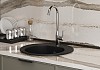 Мойка для кухни Teymi Lina D51 круглая черная матовая в комплекте смеситель для кухни Lina хром F01532 № 9