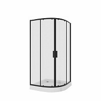 Превью фото Душевое ограждение Niagara Nova NG-6886-08 BLACK 80x80x195 полукруг, двери раздвижные 68860811BLACK № 1