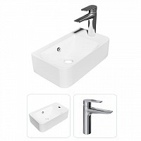 Превью фото Раковина подвесная для ванной Teymi Hanna 45 правая в комплекте смеситель хром F07441 № 1