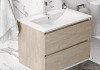 Тумба подвесная с раковиной для ванной 70 см Laina дуб светлый раковина Ritta 70 F16034 № 5