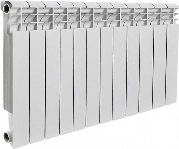 Алюминиевый секционный радиатор Rommer Profi 500 12 секций 572x960 82486 с боковым подключением для системы отопления дома, офиса, дачи и квартиры