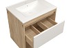 Тумба подвесная с раковиной для ванной 60 см Teymi Vitra корпус дуб фасад белый раковина Ritta 60 F16009 № 8