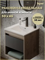 Превью фото Раковина для ванной мебельная на тумбу Teymi Ritta 50 белая T51000 № 1