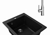 Мойка для кухни Teymi Helmi 50х42 черная матовая в комплекте смеситель для кухни Lina хром F01531