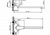 Смеситель для ванны Cronwil CP043-22 длинный плоский поворотный излив, картридж 40 мм, хром № 3