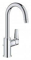 Превью фото Смеситель для раковины Grohe BauEdge с ограничителем температуры и рычажным донным клапаном, размер L, хром 23760001 № 1